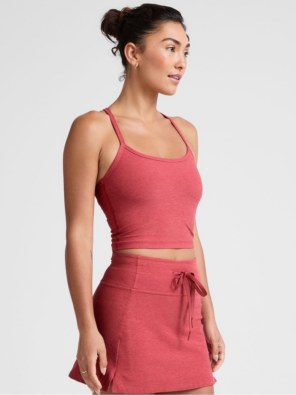Spacedye™ Slim Racerback Cropped Tank- Rose - Picture 2 of 6
